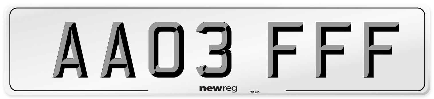 AA03 FFF Number Plate from New Reg